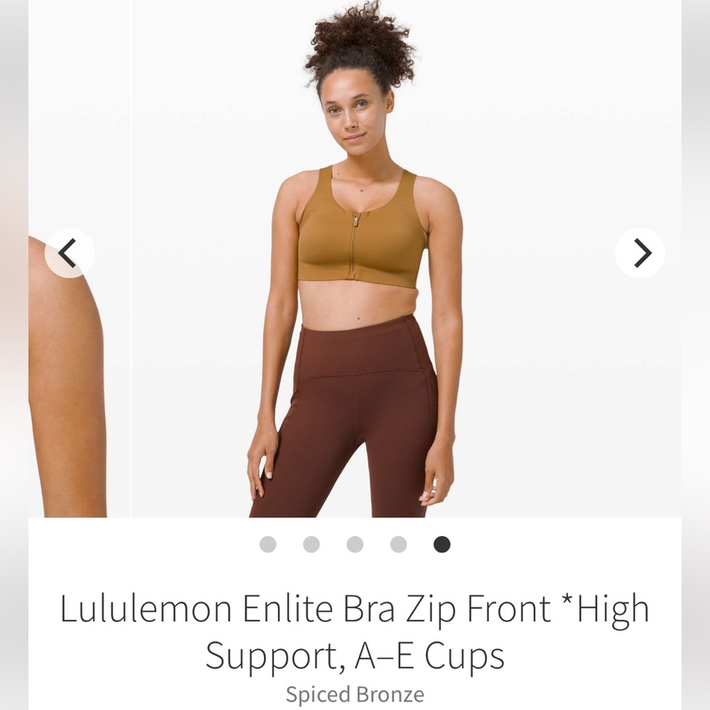 LULULEMON | Enlite Bra Zip Front High Support Spiced Bronze Sz 32DD
